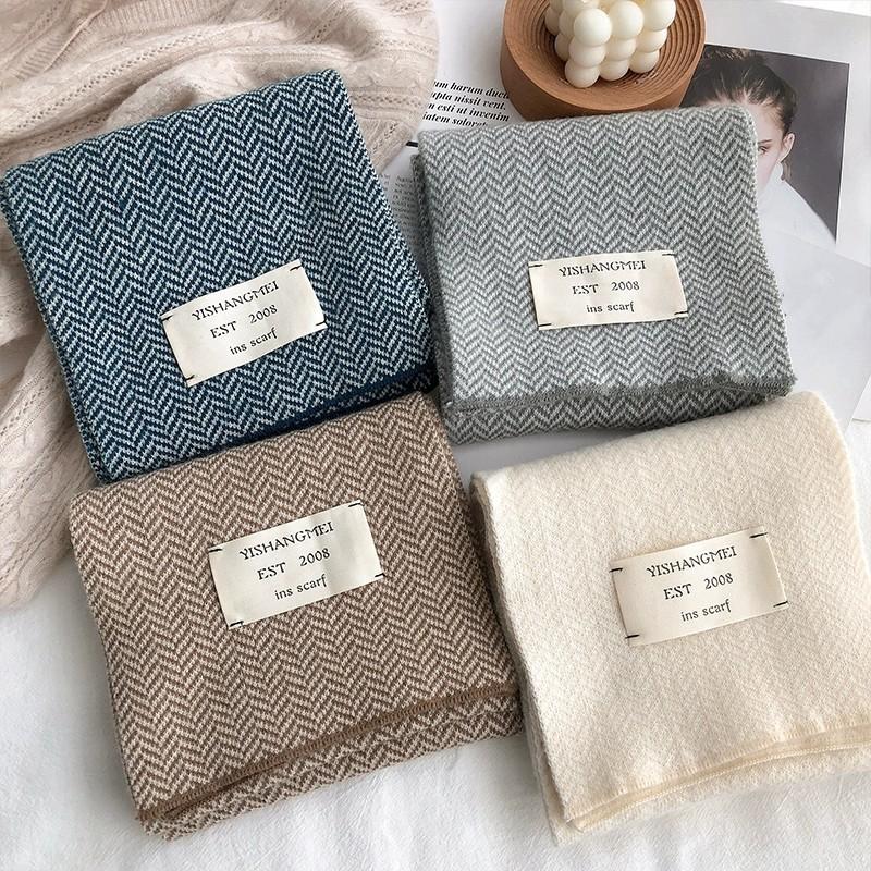 Women Scarf Pashmina Shawls Wraps for Evening Dresses Winter Warm Scarves with Pom Poms
