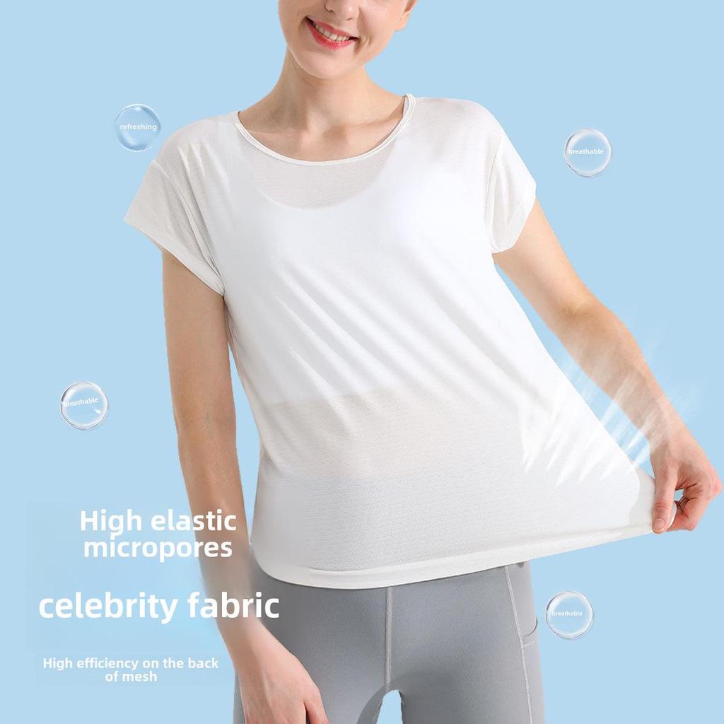 Dámský rychleschnoucí top volného střihu na jógu a fitness