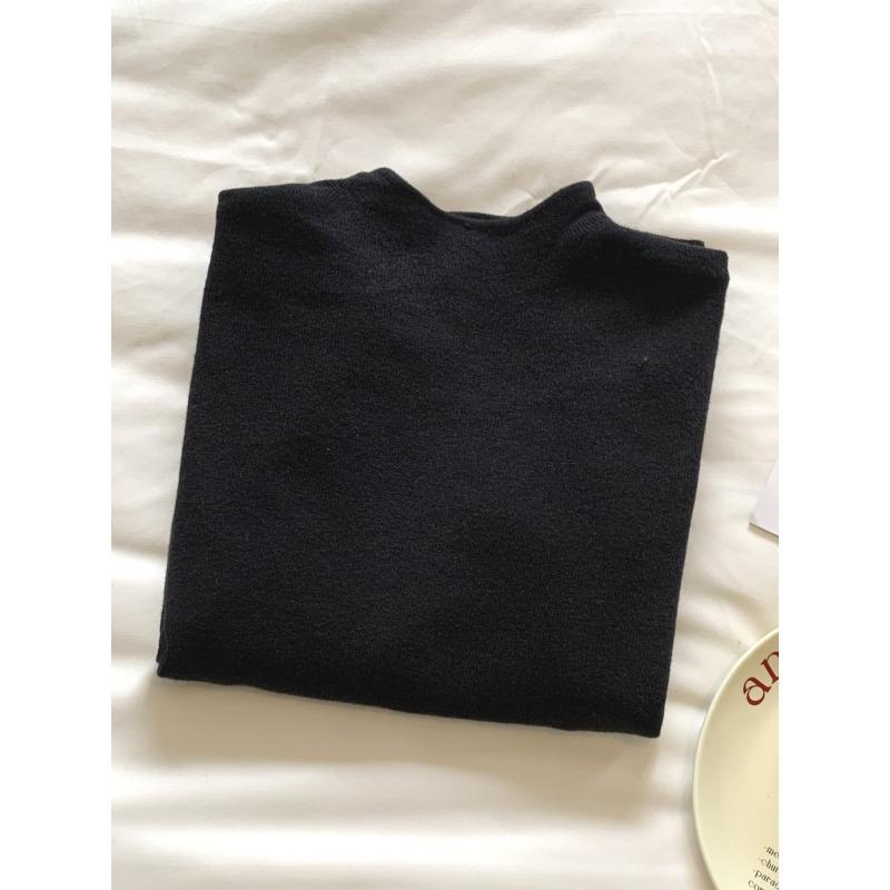 Soft waxy small stand-up collar simple inner top versatile sweater spring basic knitted bottoming shirt women