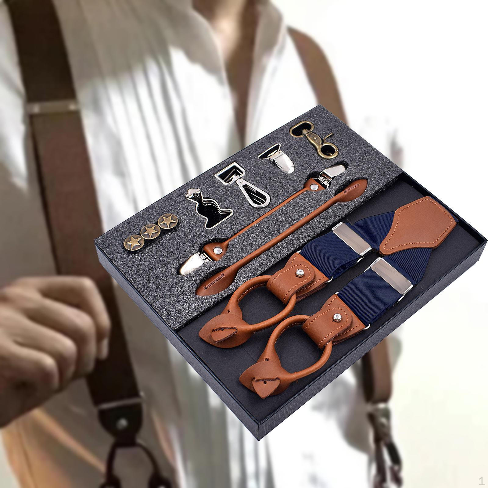 

Регульовані підтяжки для чоловічих і жіночих брюк Джинси темно-синього кольору