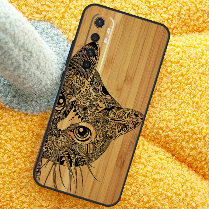 Natural Bamboo Wood Animal Print Case For Xiaomi 15T Pro 14T 13T 14 15 Ultra 17 Pro Max Cover For POCO F7 F5 F6 X5 X6 X7 Pro