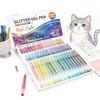 Set of 6-24 Metallic Glitter Gel Pens 1.0 Mm Color Ballpoint Pen Book Card Long Lasting Writing Drawing Marking Coloring DIY Art