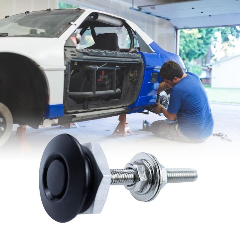 Aluminum Alloy Engine Cover Lock 30mm Quick Release Hood Pins Lock Clip Anti Theft Smooth Button Operation