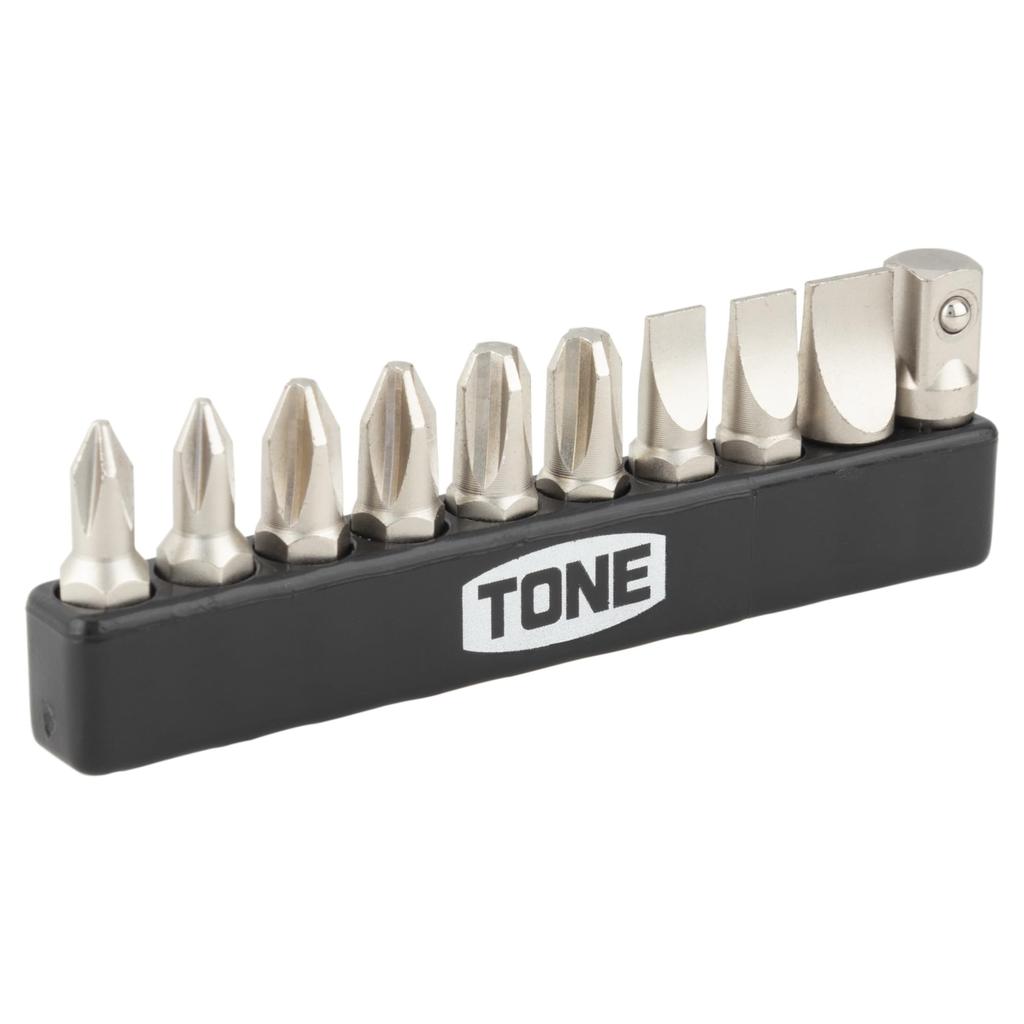 TONE Driver Adapter Bit Bit Insertion Set & Set, BTPM10S, & 6.35mm (1/4"), 10-Piece