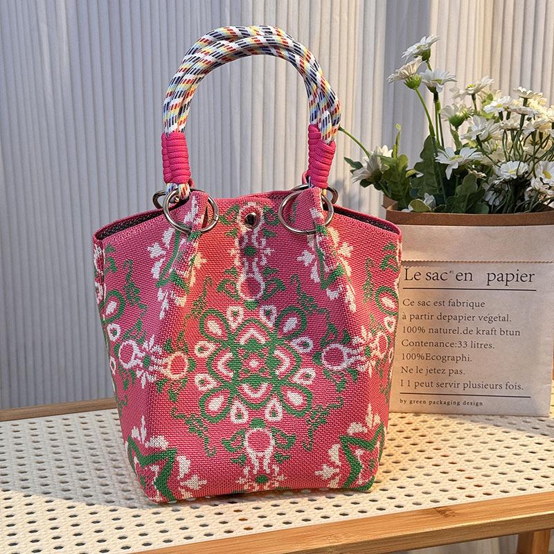 Southeast Asia Trendy Knitted Buckle Handbag - Large Capacity Commuter Tote