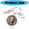 Artistic Wing Shape Keychain Custom Picture Insert Feature Stainless Steel Construction for Graduation