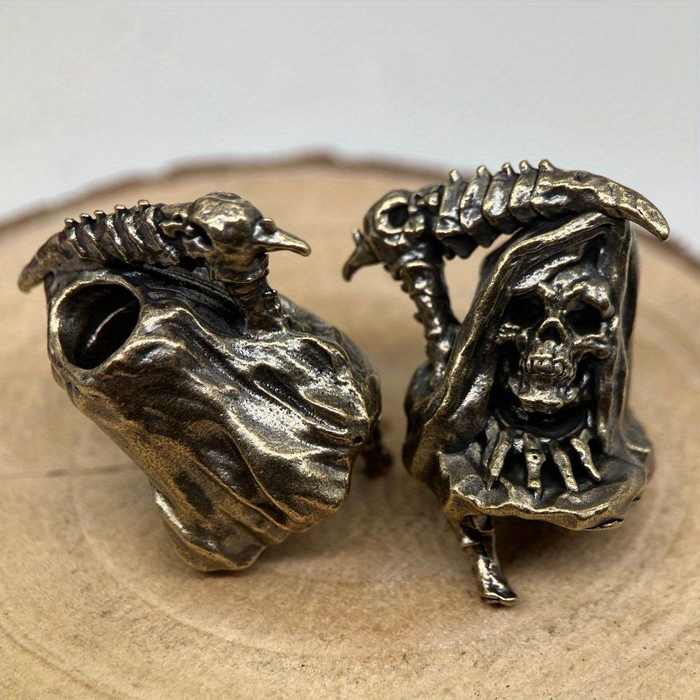 Sickle Grim Reaper Brass Knife Beads EDC DIY Woven Bracelets Lanyard Key Chain Pendant Accessories Men Outdoor Tool Hangings Charms