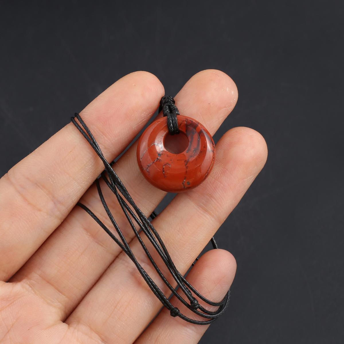 

Новый стиль ожерелье натуральный камень белый нефрит/агат/лабрадорит ожерелье круглый кулон для женщин подарок на день рождения 18mm