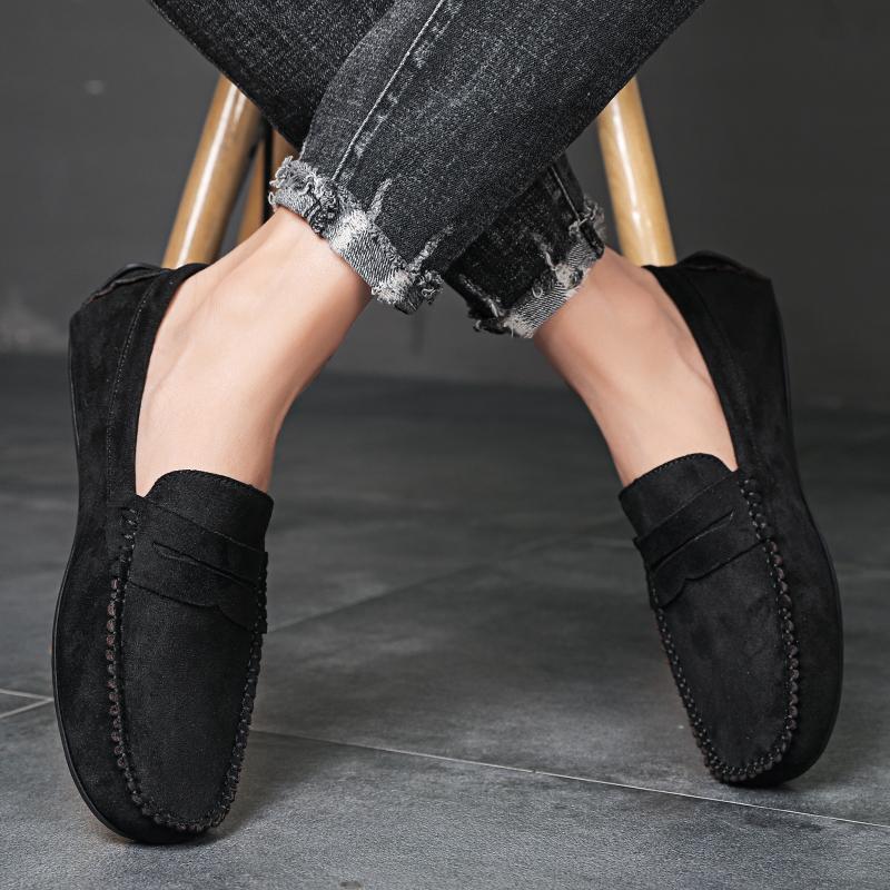 Fashion Suede Men Casual Shoes Breathable Leather Mens Loafers Slip on Male Driving Shoes Luxury Brand Comfortable Boat Shoes