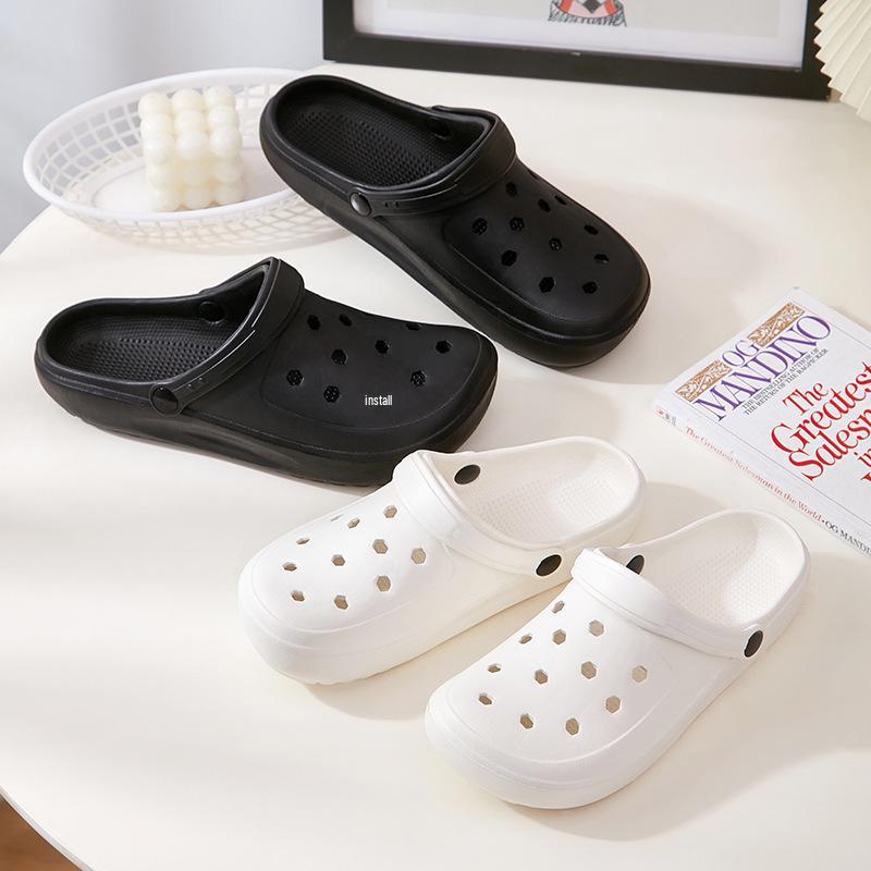 Nové dámské pantofle s uzavřenou špičkou s kresleným potiskem - Roztomilé a pohodlné letní boty pro vnitřní/venkovní nošení