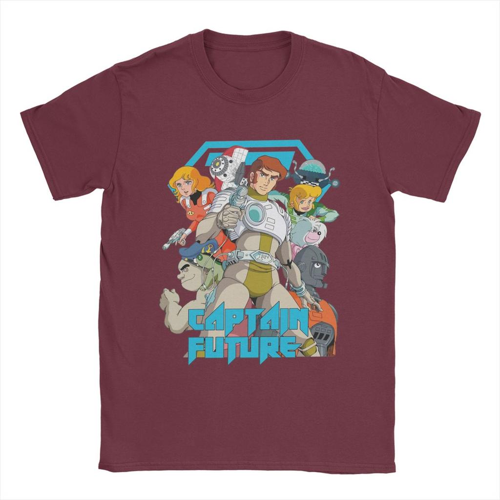Herr Captain Future T-shirts 100% Bomull Kläder Vintage Kortärmad Rundhals T-shirt Plus Size T-shirts