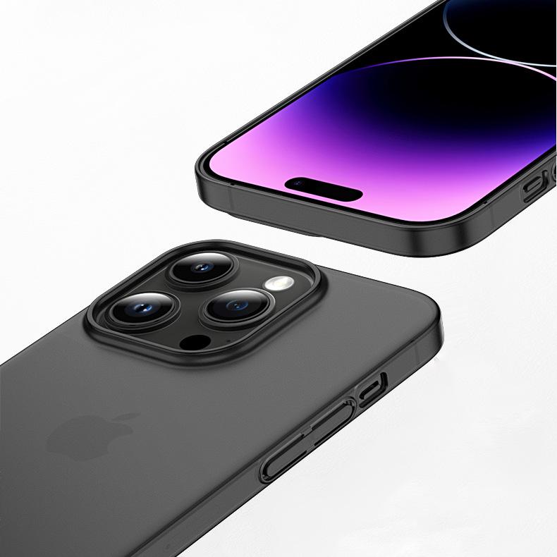 Apple iPhone 13/14 Pro Max/15 Hülle: Ultradünn, Mattes PC, Hautgefühl, Durchscheinend, Eismist.