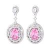 New Earrings Accessories Fashion Colorful Treasure S925 Silver Needle Light Luxury High-end Versatile Zircon Hollow Women's