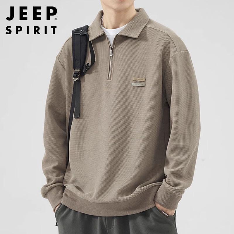 JEEP SPIRIT Men's Polo Neck Long Sleeve T-shirt