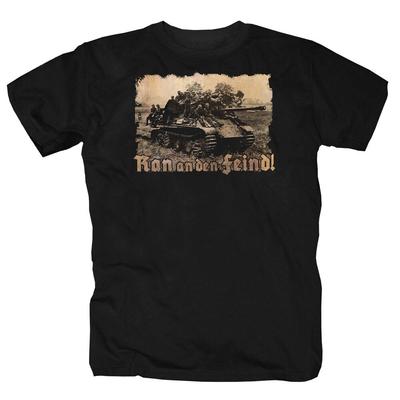 "Ran an Den Feind" Deutschland Panzer T-Shirt 100% Cotton O-Neck Summer Short Sleeve Casual Mens T-shirt Size S-3XL