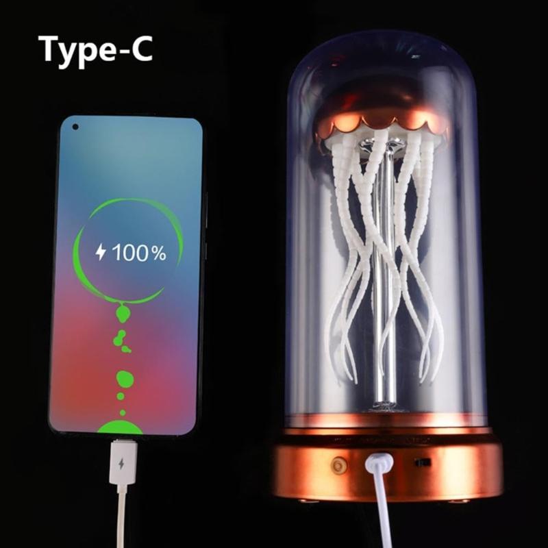 Electric Jellyfish Lamp with Music Dancing Jellyfish Lamp,7 Color Atmospheres Night Lights Jellyfish Desk Lamp Gift
