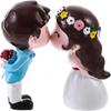 1 Pair Wedding Cake Topper Bride and Groom Resin Couple Statue Decorative Figurine Miniature Ornament for Cake Decoration