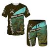 Hip Hop T-shirt Men 2-piece Set Summer Short Sleeve Tops Shorts Casual Oversized Streetwear Clothes Tracksuit Set