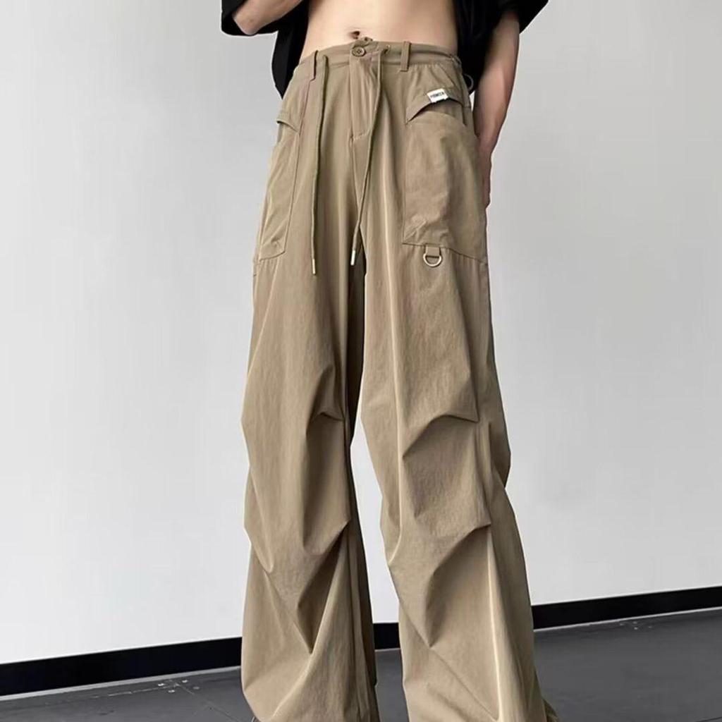 Pánské hiphopové volné rovné lacláče s kapsami - Evropská a americká pouliční móda