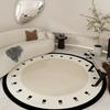 Light Luxury Round Shape Living Room Decoration Rug Cream Style Rugs for Bedroom Home Soft Under Desk Carpet Thick Non-slip Mat