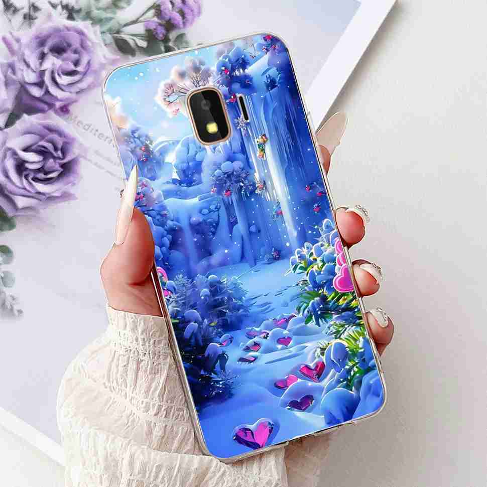 For Samsung Galaxy J2 Core 2018 Case Flower Dragon Soft Silicone TPU Back Cover For Samsung J2 Core J2 Pro 2018 Phone Cases Bags