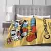 CUPHEAD Devil Blankets Coral Fleece Plush Winter Mugman Breathable Lightweight Thin Throw Blankets for Home Car Plush Thin Quilt
