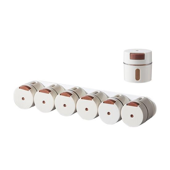 Magnetic Spice Jars Set Wall Mounted Measuring Dispenser with Clear Window Leak-Proof Salt And Pepper Organizer for Sugar