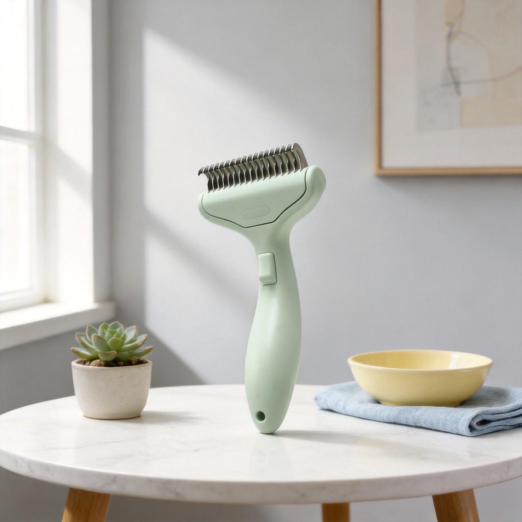 Pet Grooming Brush Abs Material With Easy Fur Removal For Cats And Dogs With Hair Loss Prevention