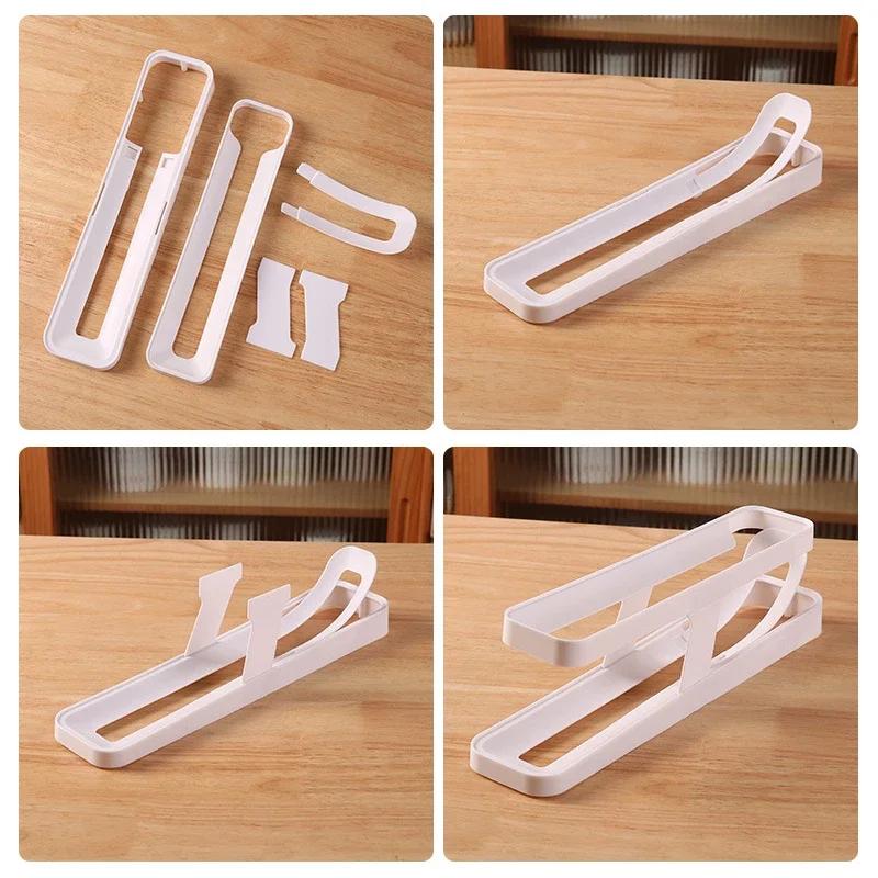 Automatic Scrolling Egg Rack Holder Storage Box Egg Basket Container Organizer Rolldown Refrigerator Egg Dispenser For Kitchen