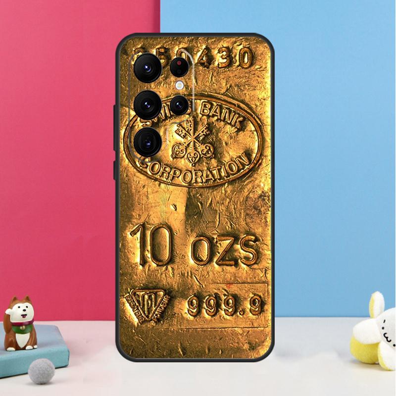 Switzerland Fine Gold Case For Samsung Galaxy S25 S26 Ultra S20 S21 S22 S23 S24 S10 Plus S25 FE Back Cover Shell
