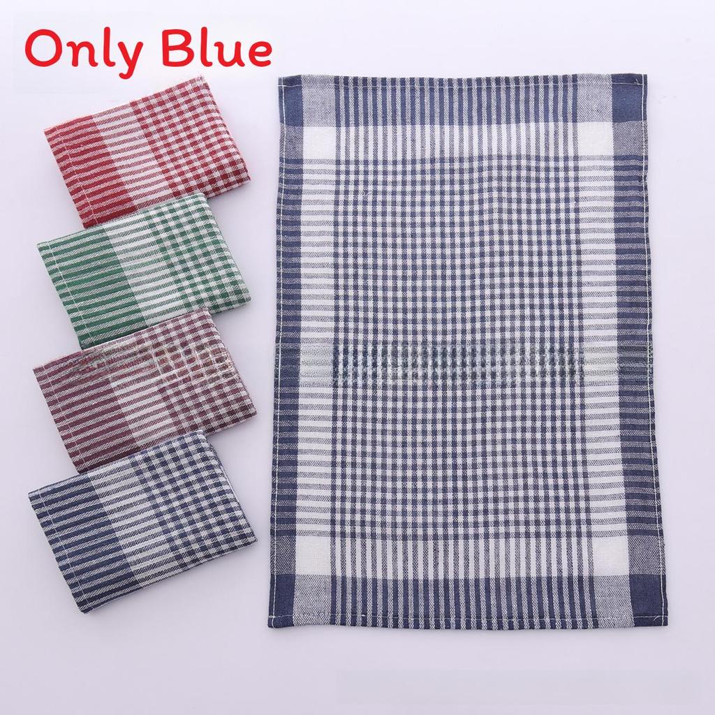 

Kitchen Plaid Tea Towel Absorbent Polyester Dishcloth For Home Cooking синий