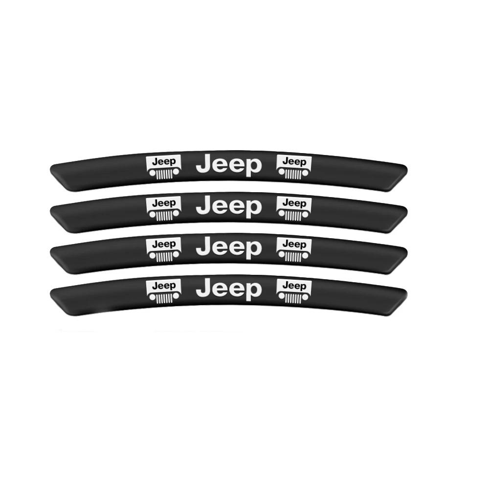 4PCS Custom Fit Car Wheel Hub Aluminum Alloy Decal for Jeep Renegade Wrangler JK JL Grand Cherokee Compass Patriot Rim Sticker ALU1