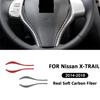 Carbon Fiber SUV Steering Wheel Central Panel Trim Strips Decoration Stickers For Nissan X-TRAIL 2014-2018 Interior Accessories