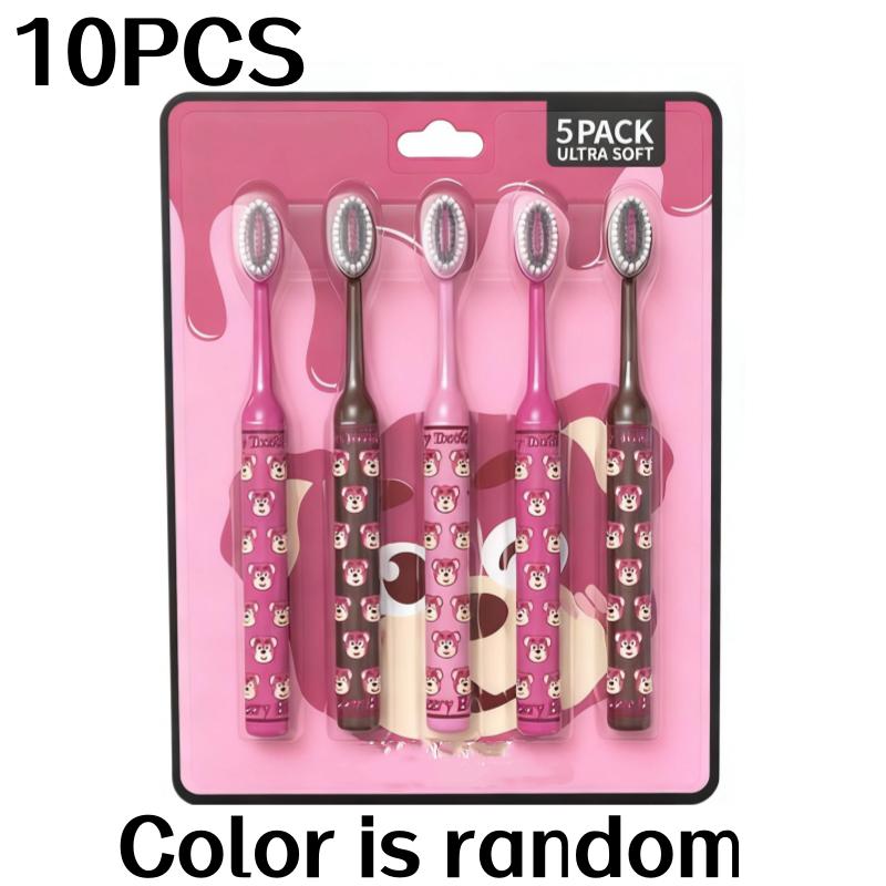 5/10Pcs Cherry Bear Mountain-Shaped Soft Bristle Toothbrush for Adults, Manual Toothbrush, Best Gift for Christmas, Hal New Year, Birthday