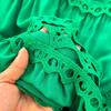 Elegant Crochet Lace Dresses for Women Hollow Out O Neck Lantern Sleeve A Line Belted Vestidos Court Style Dress Dropship