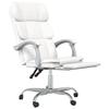 Office Chair with Reclining Function White Faux Leather