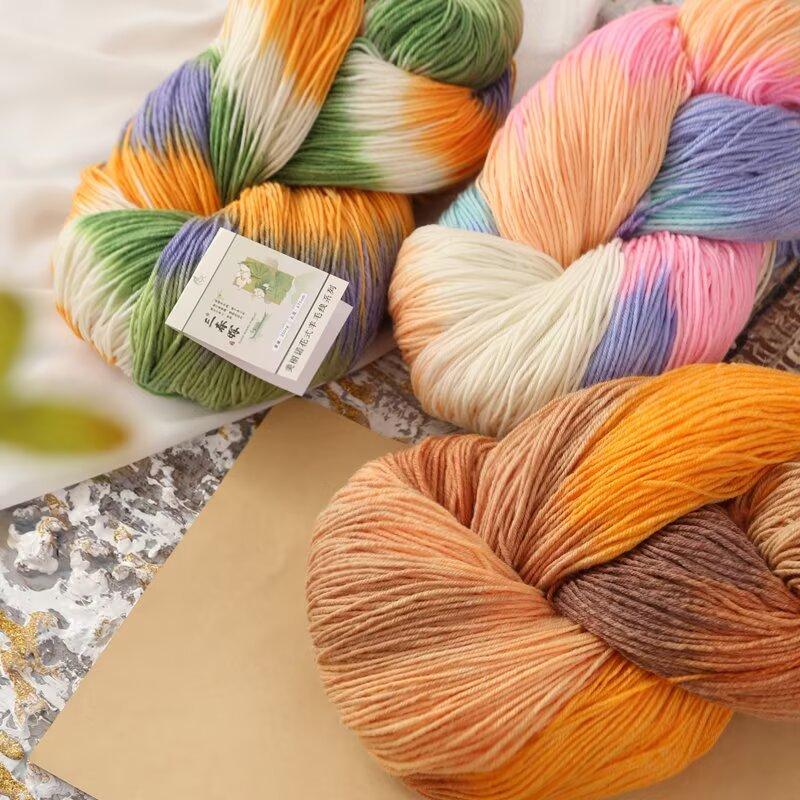 Sanchunhui Fancy Segment Dyed Wool Thread High Quality Wool Twisted Yarn Hand Woven Yarn Cotton Thread