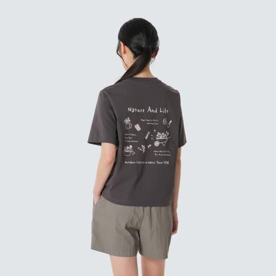 Aerocool Women's Gardening Graphic Short Sleeve T-shirt Charcoal (S26MWFTS23)