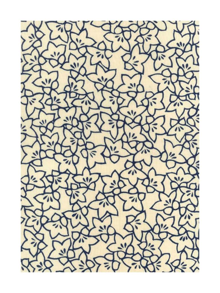 Tenugui Cotton Made in Japan Bellflower Pattern Niwa-zome (Tenugui) - Chu-sen (Dyed) - 100% - -