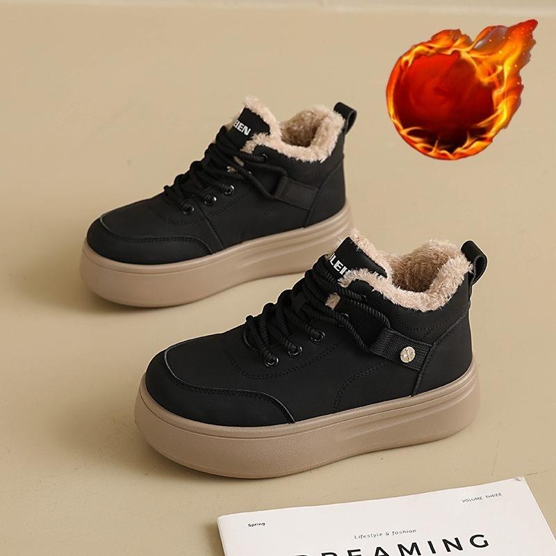 

Women s fur one thick bottom heightening winter lightweight padded warm snow boots non-slip wear casual sneakers a stirrup cotton boots 40