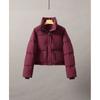 Women's Autumn Winter Stand Collar Short Jacket Solid Simple Padded Outwear