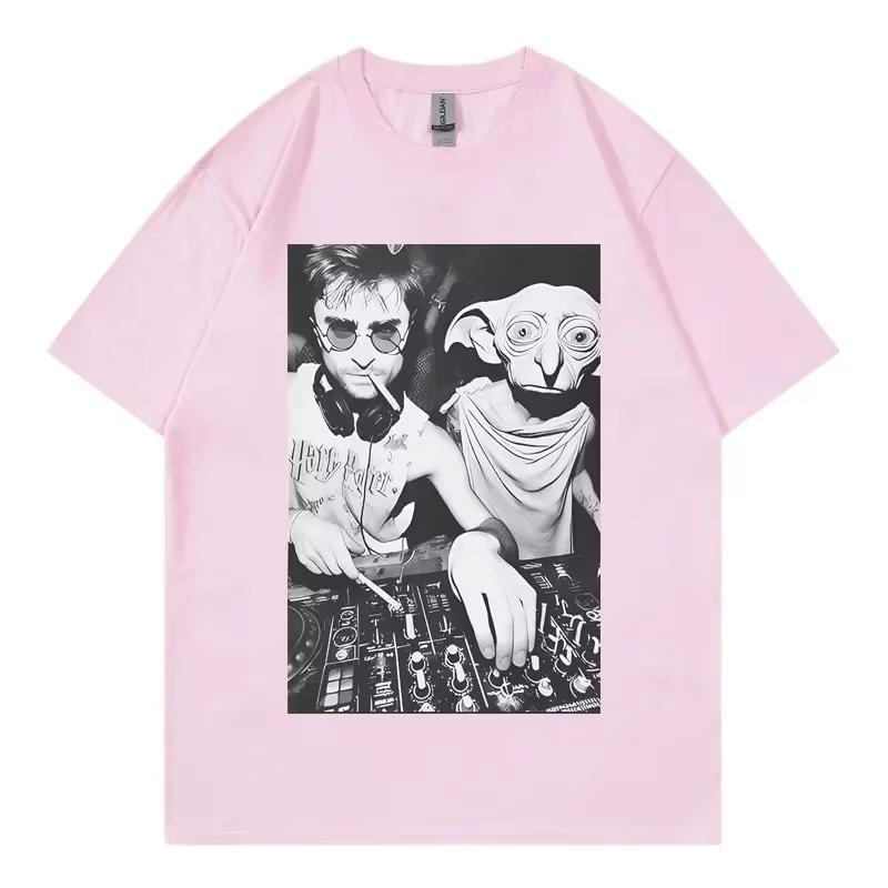 Dobby the House Elf DJ Fun Meme gotická ležérní a uvolněná tričko s krátkým rukávem retro