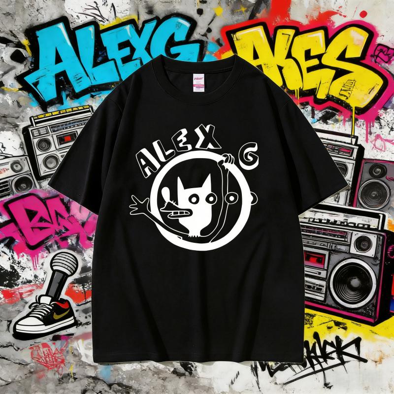 2025 Summer Singer Alex G Graphic Tshirt Men Women Fashion Cartoon Summer T-shirts Men's Casual 100% Pure Cotton Printed T-shirt