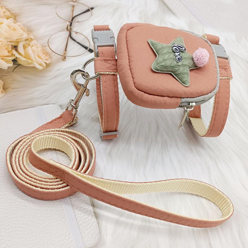 Adjustable Dog Traction Rope for Puppy Multi-Function Pet Knapsack Poodle Traction Rope Chest Strap Walking Dog Rope