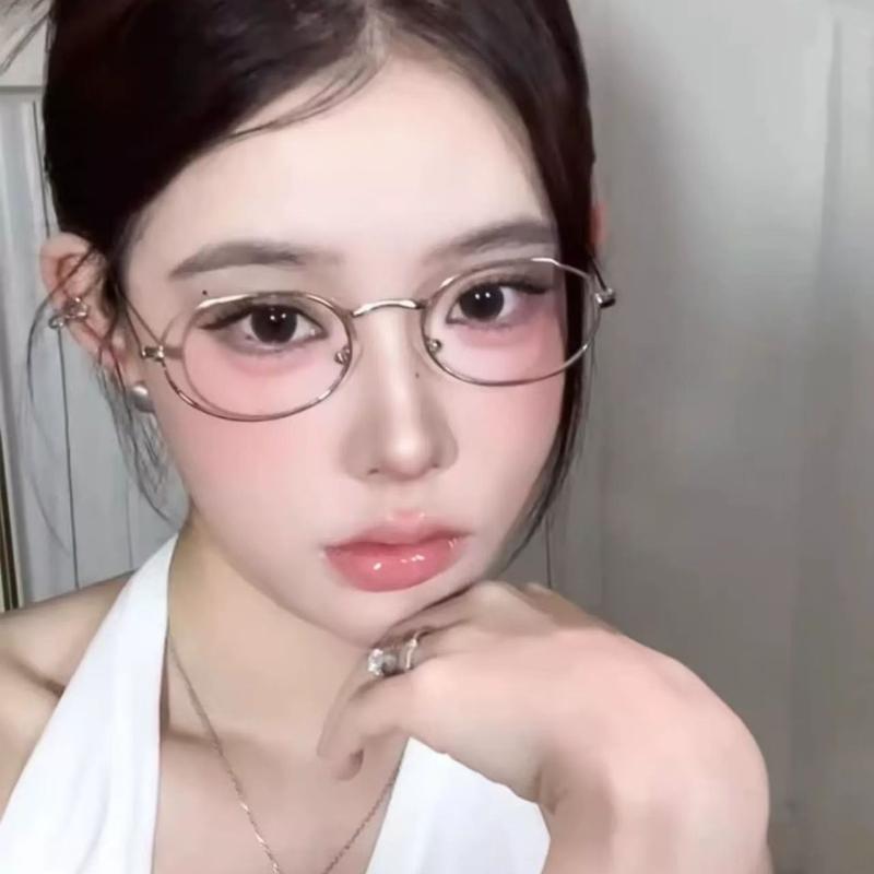 Oval geformte Kurzsichtbrille für Damen Kleiner Rahmen Myopie Brillen Fotos machen Atmosphäre Dekorative Brillen