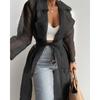 Solid Loose and Thin Shirt Jacket for Women Loose Thin Shirt Coat