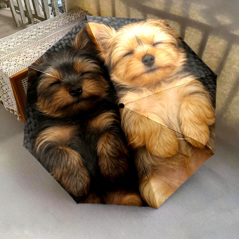 1 st Automatiskt Fällbart Paraply - Tecknat Mönster, Bärbar & Vikbar Design med 8 Ribbor, Jul- Födelsedagspresenter