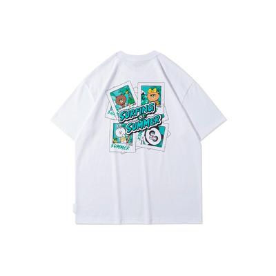 Li Ning X Line Friends Cartoon Print Loose Sports T-Shirt Unisex Tops White AHSR906-3