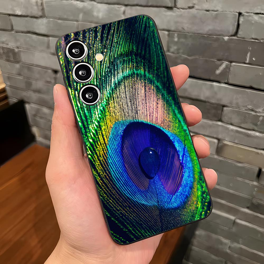 

Peacock Feathers Phone Case For Samsung A25 A13 A33 5G A54 A36 A35 A56 A52 A14 Shockproof Soft Cover Samsung A36