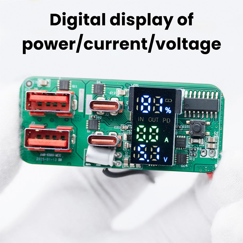 PD45W Fast Charging Module for DIY Power Bank PD QC VOOC 3.7V Lithium Battery Charger Board Circuit Protection with LED Display